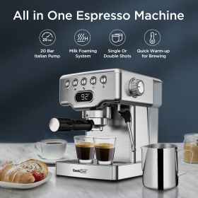 Geek Chef Espresso Machine, 20 Bar Espresso Machine With Milk Frother For Latte, Cappuccino, Macchiato, For Home Espresso Maker, 1.8L Water Tank, Stai