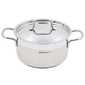 Korkmaz Alfa 2 Piece 1.8 Liter Stainless Steel Casserole Dish with Lid