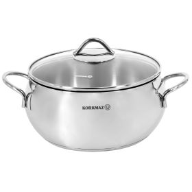 Korkmaz Tombik 1.8 Liter Stainless Steel Casserole in Polished Silver