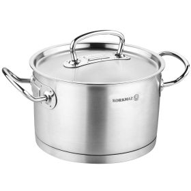 Korkmaz Proline Professional Series 2 Liter Stainless Steel Casserole with Lid in Silver