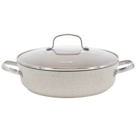 Korkmaz Granita 3.5 Liter Aluminum Nonstick Low Casserole in Tan