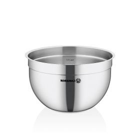 Korkmaz Gastro Proline 5.4 Quart Stainless Steel Mixing Bowl in Silver