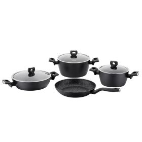 Korkmaz Nora 7 Piece Aluminum Nonstick Cookware Set in Black