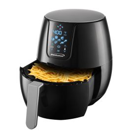 Brentwood Extra Large 1400 Watt 5 Quart Electric Digital Air Fryer with Temperature Control in Black