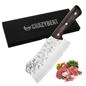 Kegani Meat Cleaver Knife Heavy Duty Hand Forged Butcher Knife, High Carbon Steel Knife Chinese Cleaver With Full Tang Handle For Home Kitchen Meat An