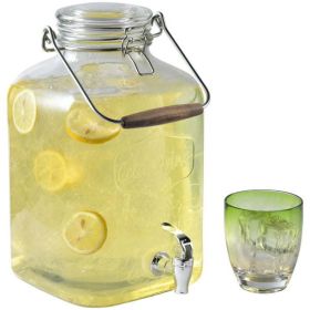 Better Homes & Gardens Clear 2 Gallon Glass Beverage Dispenser with Glass Clamp Lid