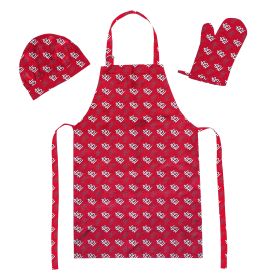 CARDINALS OFFICIAL MLB 3-Piece Apron; Oven Mitt and Chef Hat Set