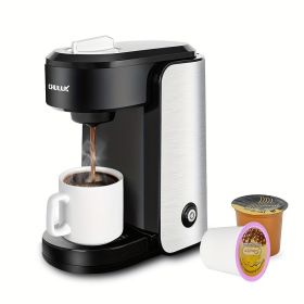CHULUX Stainless Steel Single Serve Coffee Maker for Capsule,Visiable Gradient Water Reservoir,One Button Operation and Auto Shut Off,1000 Watts