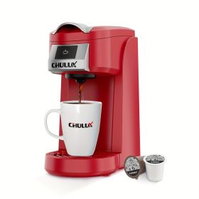 CHULUX Single Serve Coffee Maker Red KCUP Pod Coffee Brewer, Upgrade Single Cup Coffee Machine Fast Brewing, All in One Coffee Maker for K CUP Ground
