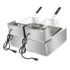 EH82 5000W MAX 110V 12.7QT/12L Stainless Steel Double Cylinder Electric Fryer US Plug