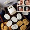 6 Stamps Moon Cake Mold Bean Paste Cake Mold Plastic Baking Mold 50g