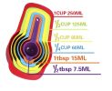 Multi-Color Measuring Cups and Spoons Set, Measurement Plastic Cup Spoon Kitchen Cooking Baking Utensils Tools