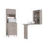 Winnipeg 2 Piece Kitchen Set, Pantry + Functional Table , Light Gray