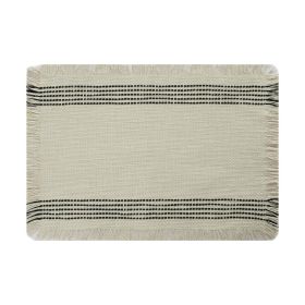Better Homes and Gardens Jett Stripe Woven Placemat - Black and White - 14" x 20"