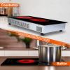 Dual Induction Burners Electric Cooktop 110V Total 1900W Electric Stove Built-in Electric Ceramic Stove with Timer Setting 9 Firepower Levels Over Hea