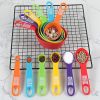 Set 12 Pieces Plastic Measuring Cup Measuring Spoon Set With Scale Color Kitchen Baking Tools Flour Milk Powder Coffee Measuring