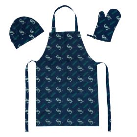 Mariners OFFICIAL MLB 3-Piece Apron; Oven Mitt and Chef Hat Set