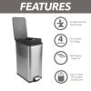 Better Homes & Gardens 3.9 Gallon Trash Stainless Steel Kitchen Trash Can with Lid