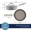 Cook + Create Aluminum Nonstick Saute Pan with Lid 3qt Gray