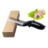 Knife with Cutting Board 2-in-1 Clever Food Chopper Cutter Smart Stainless Steel Built-in for Chopping Fruits Vegetables Meats Cheese Kitchen Gadget