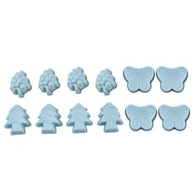 Silicone Molders 12 pieces Non-Stick Christmas Tree Grapes Butterfly Cake Molders Bread Baking Pan Homemade Cake Tools