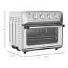 HOMCOM Air Fryer Toaster Oven, 21QT 7-In-1 Convection Oven Countertop, Warm, Broil, Toast, Bake and Air Fry, 4 Accessories Included, 1800W, Stainless