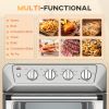 HOMCOM Air Fryer Toaster Oven, 21QT 7-In-1 Convection Oven Countertop, Warm, Broil, Toast, Bake and Air Fry, 4 Accessories Included, 1800W, Stainless