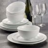 Better Homes & Gardens - Anniston White Round Porcelain 12-Piece Dinnerware Set