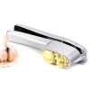 Garlic Press & Slicer 2 in 1 - Aluminium Garlic & Ginger Mincer and Slicer - with Slicing and Grinding - Kitchen Cooking Tools