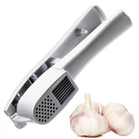 Garlic Press & Slicer 2 in 1 - Aluminium Garlic & Ginger Mincer and Slicer - with Slicing and Grinding - Kitchen Cooking Tools