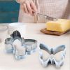 Stainless Steel 4 pcs Cookie Cutter Set Holiday Cookies Cutters for Making Christmas Tree Star Flower Butterfly Shaped Fondant Biscuit Chocolate Cutte