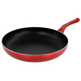 Better Chef 12in Silver Metallic Non Stick Gourmet Fry Pan in Red