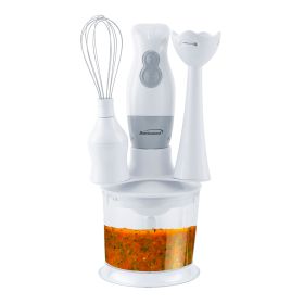 Brentwood HB-38W 2 Speed Hand Blender with Balloon Whisk in White