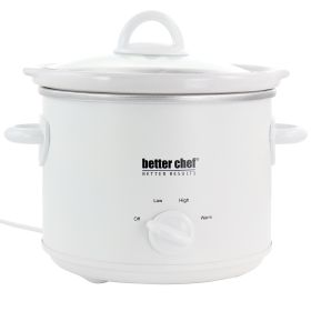 Better Chef 3 Quart Round Slow Cooker with Removable Stoneware Crock in White