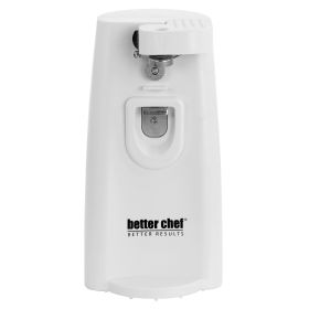 Better Chef Deluxe Electric Can Opener with Built in Knife Sharpener and Bottle Opener in White