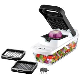 Brentwood Pro Food Chopper and Vegetable Dicer with 6.3 Cup Storage Container in Black