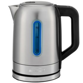 Brentwood 1500 Watt Stainless Steel 1.7 Liter Electric Kettle with 5 Temperature Presets in Silver