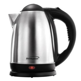 Brentwood 1.7 L Stainless Steel Electric Cordless Tea Kettle 1000W (Brushed)