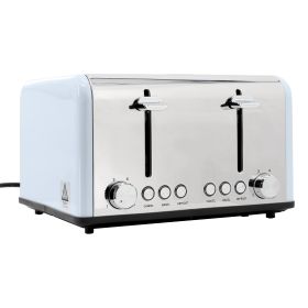 Redmond 4-Slice Extra Wide Slot 1650W Stainless Steel Toaster in Light Blue