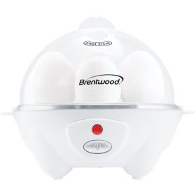 Brentwood Electric 7 Egg Cooker with Auto Shut Off in White