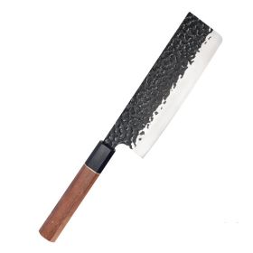 Forged Hammer Pattern Octagonal Handle Multi-purpose Knife For Cooking (Option: K07004)