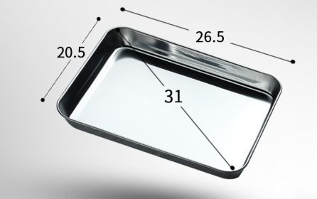 Stainless Steel Steamed Cake Baking Tray With Rectangular Thickened Shallow Tray (Option: B)