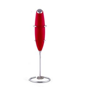 Manufacturer Wholesale Milk Bubbler Coffee Mixer Electric Whisk Mini Egg Beater Fully Automatic Cream Whacker (Option: Red battery with bracket)