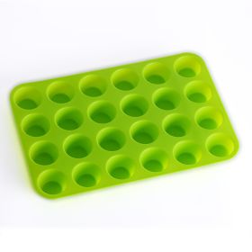 24 holes with round silicone cake mould (Option: Green-33X22cm)