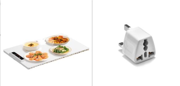 Heating Insulation Foldable Square Meal Dishes Warming Plate (Option: Warming Plate with EU plug)