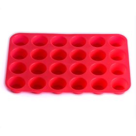 24 holes with round silicone cake mould (Option: Red-33X22cm)