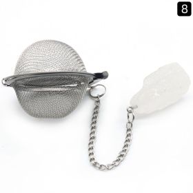 Natural Raw Gemstone Filter Ball Stew Ingredients Ball Stainless Steel Tea Filter (Option: White Crystal)