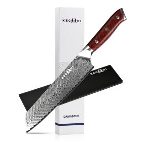 Kegani Meat Cleaver Knife 7 Inch - Damascus 73 Layers AUS-10 Steel Core Butcher Knife - G10 Handle Chinese Knife With Gift Box & Sheath (Option: Kiritsuke Knife-Flame Knight Series)