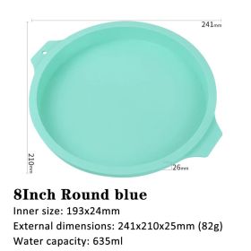 6 inch 8 inch rainbow cake baking pan (Option: Blue-8inch-Round)