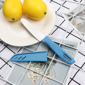 Candy Color Portable Blade Sheath Fruit Peeling Knife (Option: Sapphire Blue)